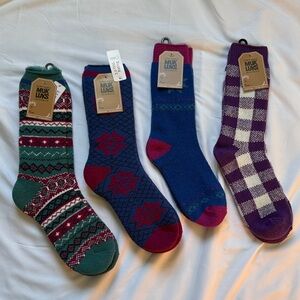 Muk Luks Women's Festive Sock Collection - Green, Blue, Purple